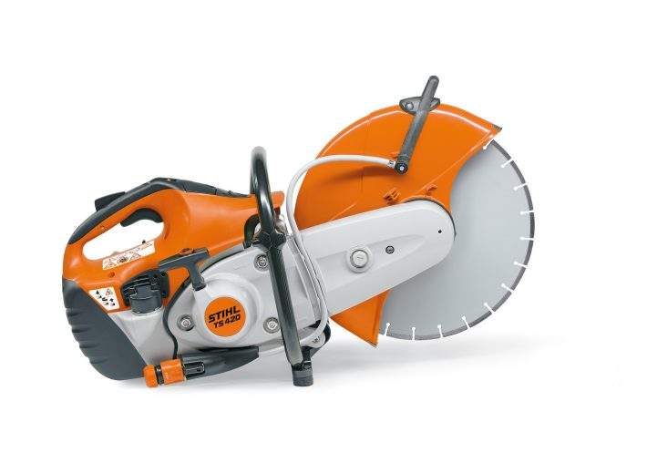 DÉCOUPEUSE À DISQUE STIHL THERMIQUE TS 420 AVEC DISQUE RESINE DIAMETRE 350MM